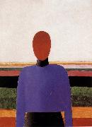 Kasimir Malevich The Bust of girl  wear purple dress oil painting picture wholesale